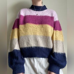 Colorful Mock Neck Boutique Sweater by Cotton Candy LA, size S/M